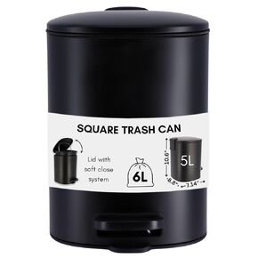 يمكن أن تكون القمامة المعدنية الأنيقة مع غطاء قرب ناعم صامت ، وسعة كبيرة 5L - 1.3 جالون ، ودواسة قدم متينة للتشغيل الخالي من اليدين ، وتصميم مربع حديث - مثالي للحمام أو المنزل أو المكتب (الكروم) in Kuwait