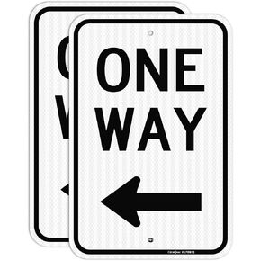GicnKeuz One Way Sign with Left Arrow, 18x12 Inches Rust Free Engineer Grade Reflective Aluminum,Fade Resistant,Two pre-drilled holes, Outdoor Use(1 Pack) in Saudi Arabia