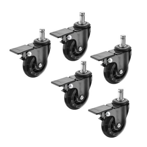 5pcs 2.5 بوصة أسود M11 PU عجلة شفافة 11 ملم كرسي المكتب Universal Brake Furniture Scaster in Saudi Arabia
