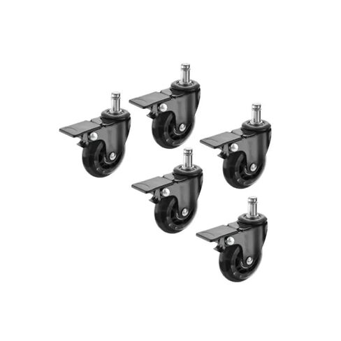 5pcs 2.5 بوصة أسود M11 PU عجلة شفافة 11 ملم كرسي المكتب Universal Brake Furniture Scaster in Saudi Arabia