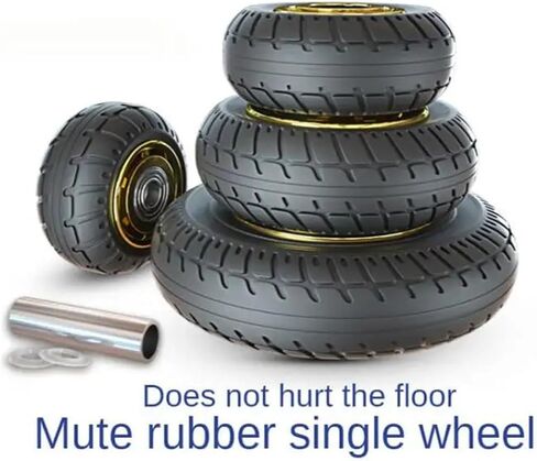 1Pcs 8 Inch Rubber Medium Caster Gold-Plated TPR Silent Wheel Universal Trolley Industrial Trailer Single(Humavee) in Saudi Arabia