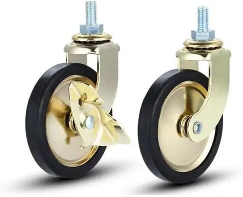 4pcs 3 بوصة المسمار الجذعية الجذعية فرامل العجلة ودوار pp يدوي يدفع عجلات أثاث عجلة صامتة (M8-Brake) in Saudi Arabia