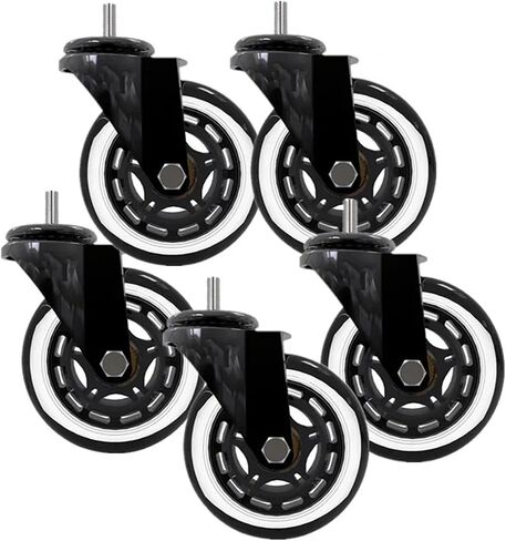 5Pcs 3 Inch M8/M10 Pu Screw Roller Ice Wheel Electrophoresis Entertainment Equipment Scooter Universal Mute Caster(M8) in Saudi Arabia