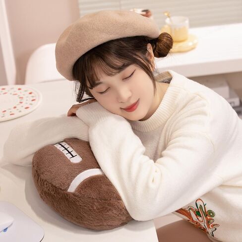 XIYUAN18inch Football Sports Pillow Plush Stuffed Sports Balls Soccer Toy Fluffy Durable Throw Pillow Cushion Sofa Room Decoration Soft Sports Toy Gift (Black/White) in Kuwait