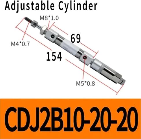 Miniature Magnetic القابلة للتعديل غير القابل للصدأ الأسطوانة الهوائية CDJ2B10-15-B التمثيل المزدوج (CDJ2B10X40X40) in Kuwait