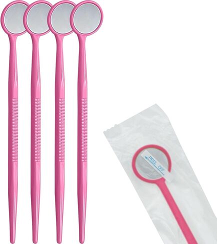 2000 PCS Dental Grade Tractable Mirrors by Omnia One | أداة طب الأسنان الفموية للأسنان مرآة زجاجية مضادة للضباب للأسنان مع مقابض مرآة الأسنان البلاستيكية in Kuwait