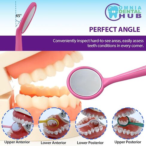 2000 PCS Dental Grade Tractable Mirrors by Omnia One | أداة طب الأسنان الفموية للأسنان مرآة زجاجية مضادة للضباب للأسنان مع مقابض مرآة الأسنان البلاستيكية in Kuwait