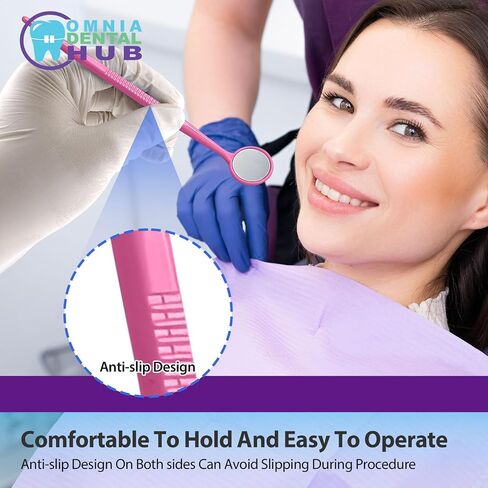 2000 PCS Dental Grade Tractable Mirrors by Omnia One | أداة طب الأسنان الفموية للأسنان مرآة زجاجية مضادة للضباب للأسنان مع مقابض مرآة الأسنان البلاستيكية in Kuwait