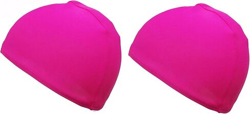 2 Pack Spandex Swimming caps High Elasticity Fabric Adult Junior Kids childen One Size Swim hat in Kuwait