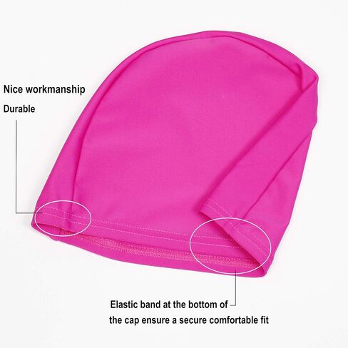 2 Pack Spandex Swimming caps High Elasticity Fabric Adult Junior Kids childen One Size Swim hat in Kuwait