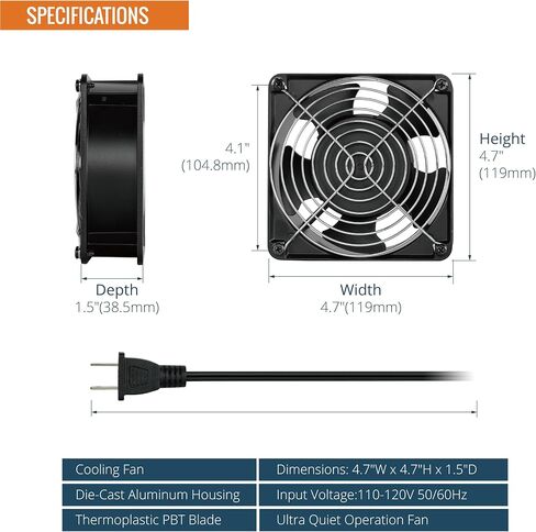 مروحة التبريد في خزانة Tecmojo ، مروحة حالة 120 مم هادئة ، عشاق الكمبيوتر الشخصي 12V لخادم الخادم ، الكمبيوتر ، DVR ، التلفزيون ، جهاز التوجيه ، جهاز الاستقبال ، Xbox ، الدفيئة in Saudi Arabia