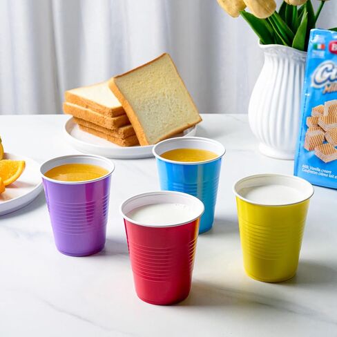 Lilymicky 200 Pack 12 oz Disposable Plastic Cups, Assorted Color Plastic Party Cups for Parties, Events, Game and BBQ in Saudi Arabia