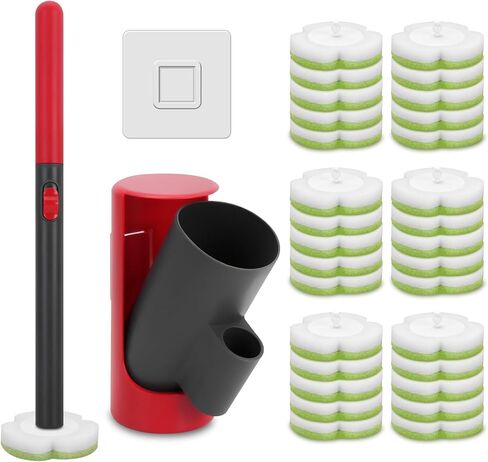 Disposable Toilet Brush Cleaning System with Wand Cleaner Refills,Toilet Cleaning Stick,Wall Mounted Toilet Wand Kit,60 Disposable Toilet Bowl Brush for Sink Bathtub Wash Basin (Green) in Saudi Arabia
