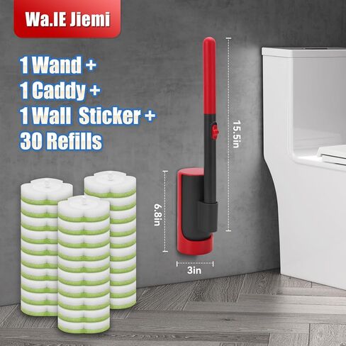 Disposable Toilet Brush Cleaning System with Wand Cleaner Refills,Toilet Cleaning Stick,Wall Mounted Toilet Wand Kit,60 Disposable Toilet Bowl Brush for Sink Bathtub Wash Basin (Green) in Saudi Arabia