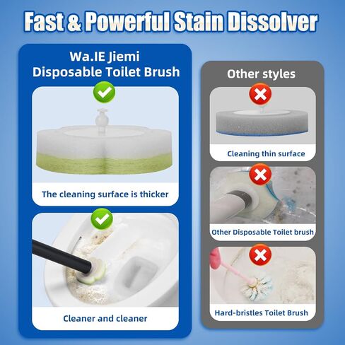 Disposable Toilet Brush Cleaning System with Wand Cleaner Refills,Toilet Cleaning Stick,Wall Mounted Toilet Wand Kit,60 Disposable Toilet Bowl Brush for Sink Bathtub Wash Basin (Green) in Saudi Arabia