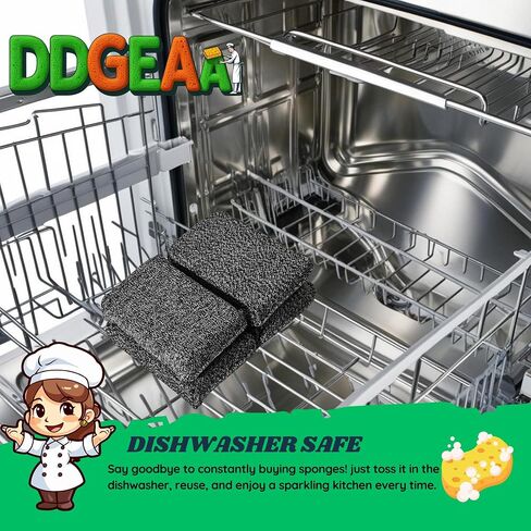 Heavy - Duty Kitchen Sponge - 20 Times More Durable, Scratch Free, Suitable for Non Stick Cookware Cut Resistant, Multi - Purpose Cleaning Supplies for Home, Bathroom (2 Pack Grey) in Saudi Arabia