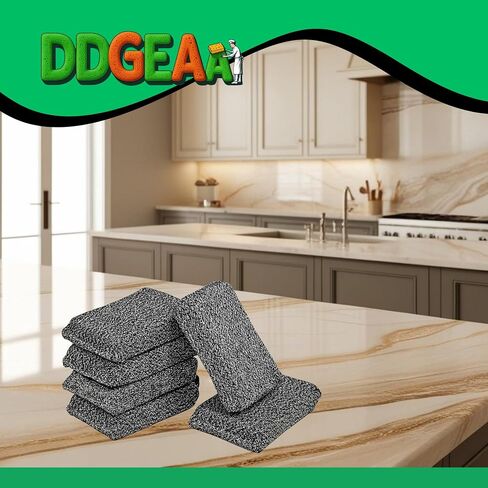 Heavy - Duty Kitchen Sponge - 20 Times More Durable, Scratch Free, Suitable for Non Stick Cookware Cut Resistant, Multi - Purpose Cleaning Supplies for Home, Bathroom (2 Pack Grey) in Saudi Arabia