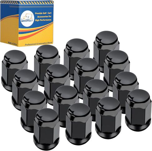 Golf Cart Wheel Lug Nut Kit 1/2-20 for EZGO TXT RXV and Club Car DS Precedent, Black Lug Nuts Replace OEM 14723-G1, 1010984, 16 Pack in Saudi Arabia