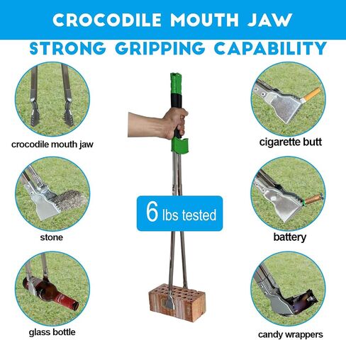 35 '' Long Grabber Reacher Tool Huchice Duty ، trash picker apper apper ، marbage ake up sticks ، 5.7 '' تم اختبار الفم التمساح ليقبض على ما يصل إلى 6 رطل من الطوب ، وجسم من الفولاذ المقاوم للصدأ ، ومقبض قبضة ناعمة in Saudi Arabia