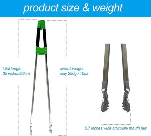 35 '' Long Grabber Reacher Tool Huchice Duty ، trash picker apper apper ، marbage ake up sticks ، 5.7 '' تم اختبار الفم التمساح ليقبض على ما يصل إلى 6 رطل من الطوب ، وجسم من الفولاذ المقاوم للصدأ ، ومقبض قبضة ناعمة in Saudi Arabia