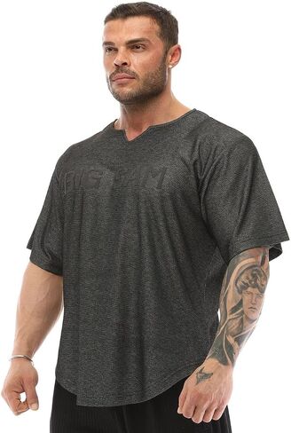 Men's Oversize Active T-Shirts, Bodybuilding Fitness Cardio Rag Top T-Shirt in Saudi Arabia