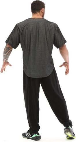 Men's Oversize Active T-Shirts, Bodybuilding Fitness Cardio Rag Top T-Shirt in Saudi Arabia