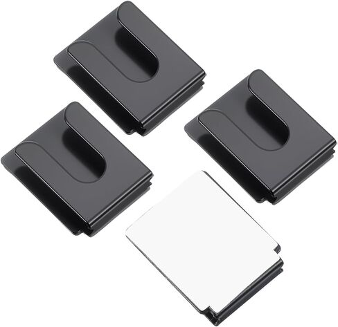 4pcs CB MIC حامل ، حارس مربعة ميكروفون راديو CB ، شماعات الميكروفون مع الظهر اللاصقة ، شماعات راديو Metal Mobile أسود ، حامل السيارة المحمولة العالمي للميكروفونات يناسب السيارات (1.4 × 1.1 بوصة) in Kuwait