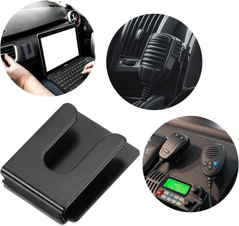 4pcs CB MIC حامل ، حارس مربعة ميكروفون راديو CB ، شماعات الميكروفون مع الظهر اللاصقة ، شماعات راديو Metal Mobile أسود ، حامل السيارة المحمولة العالمي للميكروفونات يناسب السيارات (1.4 × 1.1 بوصة) in Kuwait