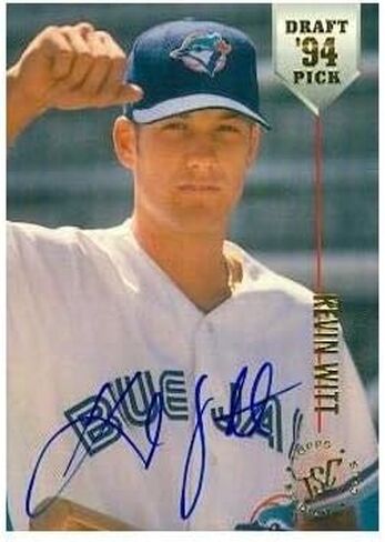 مستودع توقيعه 104494 Kevin Witt بطاقة البيسبول موقعة Toronto Blue Jays 1994 Topps Stadium Club No. 88 Rookie in Saudi Arabia