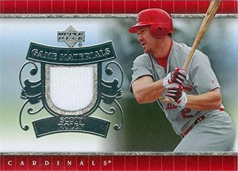 Momeorabilia Momrabilia Warehouse 343364 Scott Rolen Player Worn Jersey Patch Baseball Card - St. Louis Cardinals 2007 Upper Deck Materials No. UD -SR in Saudi Arabia
