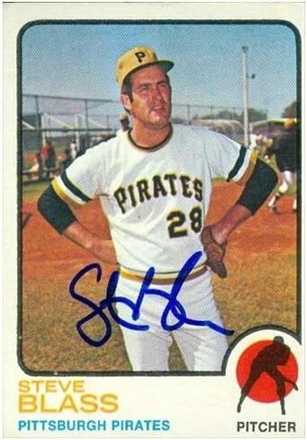 مستودع توقيعه 46400 ستيف بلاس بطاقة البيسبول التي تم توضيحها بيتسبرغ بيراتيس 1973 Topps رقم .95 in Saudi Arabia