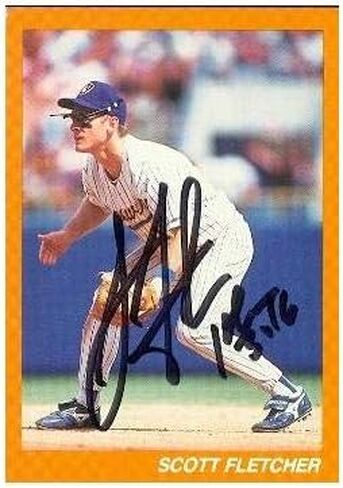 Autograph Warehouse 47548 Scott Fletcher Autographed Baseball Card Milwaukee Brewers in Saudi Arabia