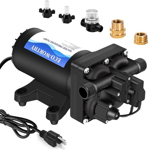 مضخة المياه RV البيئية 12volt 3.5mpm 50ppsi 12v مضخة الحجاب الحاجز الطازج مع مفتاح الضغط والتعبير الذاتي لليخوت اليخوت شاحنة طعام in Kuwait