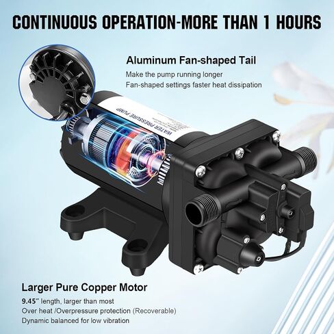 مضخة المياه RV البيئية 12volt 3.5mpm 50ppsi 12v مضخة الحجاب الحاجز الطازج مع مفتاح الضغط والتعبير الذاتي لليخوت اليخوت شاحنة طعام in Kuwait
