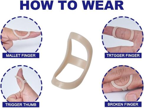 Oval Finger Splint 8 pcs and Trigger Finger Splints 2 pcs for Arthritis,Mallet Fingers - Comfortable and Effective Pain Relief Finger splints For Thumb, Index, Middle, Pinky or Ring Finger (4,5,6,7,8,9,10,11) in Saudi Arabia