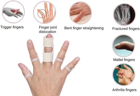 Oval Finger Splint 8 pcs and Trigger Finger Splints 2 pcs for Arthritis,Mallet Fingers - Comfortable and Effective Pain Relief Finger splints For Thumb, Index, Middle, Pinky or Ring Finger (4,5,6,7,8,9,10,11) in Saudi Arabia