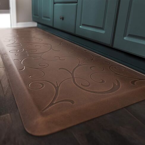 WellnessMats Bella Collection Anti-Fatigue Floor Mat, Polyurethane – Ergonomic Support Pad for Home, Kitchen, Garage, Office Standing Desk – Water Resistant - Made in USA in Saudi Arabia