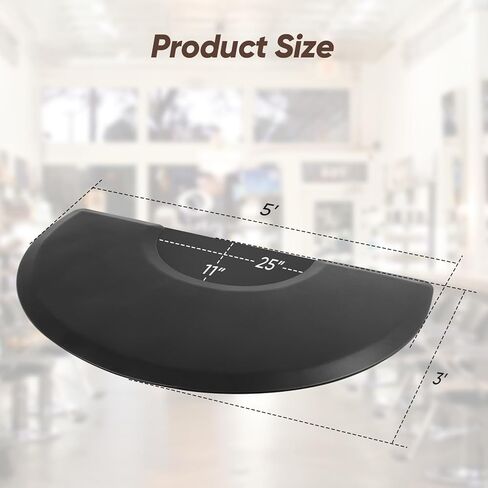 7/8" Inch Thick Barber mat for Floor, 3' x 5' Salon Chair mat, Anti-Fatigue Femicircular Hair Cutting Hairdressing Equipment in Kuwait