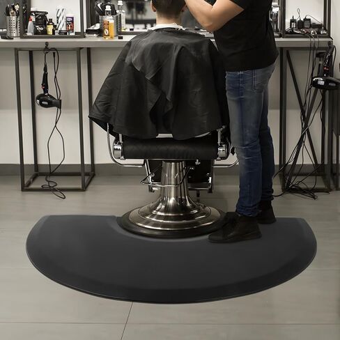 7/8" Inch Thick Barber mat for Floor, 3' x 5' Salon Chair mat, Anti-Fatigue Femicircular Hair Cutting Hairdressing Equipment in Kuwait