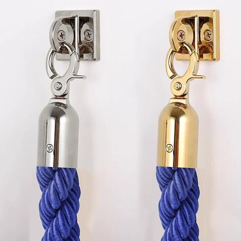 Rope Safety barriers, Queue Barrier Ropes with Gold/Silver Hooks, raided Hemp Rope for Queue Divider Crowd Control Rope Safety Barrier, Twisted Hemp Rope(Green Silver Hooks,3.3ft/100cm) in Kuwait