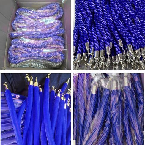 Rope Safety barriers, Queue Barrier Ropes with Gold/Silver Hooks, raided Hemp Rope for Queue Divider Crowd Control Rope Safety Barrier, Twisted Hemp Rope(Green Silver Hooks,3.3ft/100cm) in Kuwait