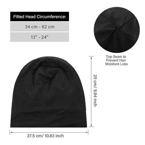 Geyoga 4 Pcs Satin Lined Sleep Bonnets Silk Sleep Caps Slouchy Beanie Hat Sleeping Head Wrap for Curly Protection Men Women(Dark Colors) in Kuwait