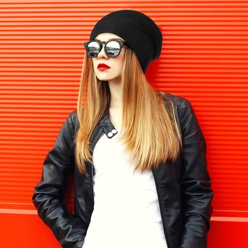 Geyoga 4 Pcs Satin Lined Sleep Bonnets Silk Sleep Caps Slouchy Beanie Hat Sleeping Head Wrap for Curly Protection Men Women(Dark Colors) in Kuwait