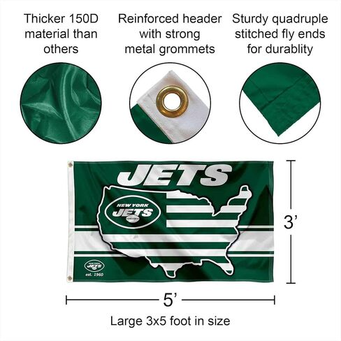 New York Jets Nation USA American Country 3x5 Flag in Kuwait