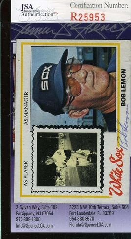 Bob Lemon 1978 Topps JSA Coa تم توقيع يانكيز أصيل موقعة - بطاقات موقعة بالبيسبول in Saudi Arabia