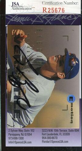 Craig Biggio JSA Coa تم توقيعه 1995 Fleer Authentic Hand تم توقيعه - بطاقات موقعة بالبيسبول in Kuwait