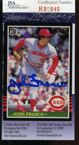 John Franco JSA Coa تم توقيعه 1985 Donruss Rookie أصيلة تم توقيعه - بطاقات موقعة للبيسبول in Kuwait