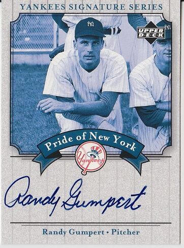 RANDY GUMPERT SIGNED UPPER DECK SIGNATURE CARD SERIES NY YANKEES SENATOR SOX A's - MLB Autographed Baseball Cards in Saudi Arabia
