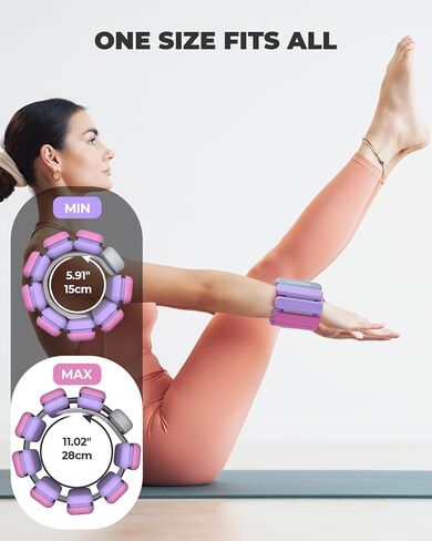 Sportneer Upgraded Wrist & Ankle Weights for Women Men- 1 Pair (1 lb/2 lb Each) | Adjustable Silicone Weighted Bracelet Set for Gym Yoga Pilates Strength Training Wearable Arm Hand Workout Weights in Saudi Arabia