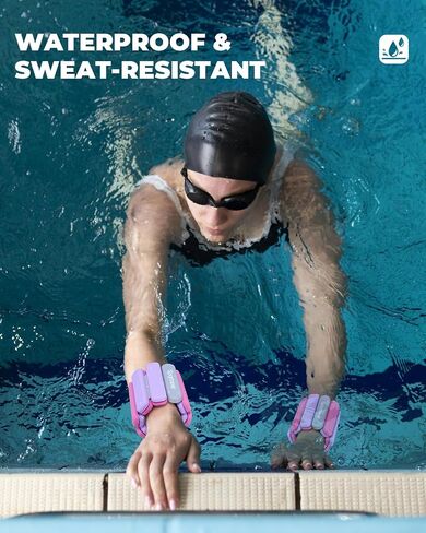Sportneer Upgraded Wrist & Ankle Weights for Women Men- 1 Pair (1 lb/2 lb Each) | Adjustable Silicone Weighted Bracelet Set for Gym Yoga Pilates Strength Training Wearable Arm Hand Workout Weights in Saudi Arabia